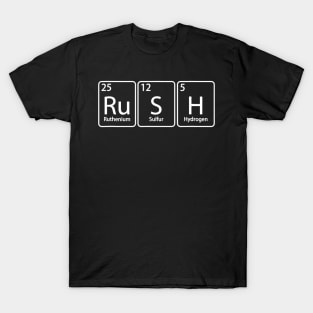 Rush (Rush) Periodic Tee Table Element Chemistry Gift T-Shirt